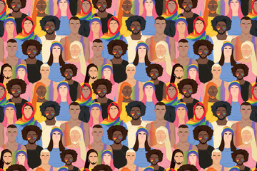 Group of LGBT people. Pattern for design
