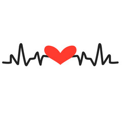 Heart vector illustration. Heart rate icon, symbol, logo.