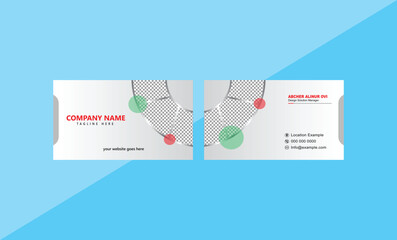 corporate business card with silver background