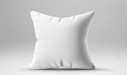 Fototapeta na wymiar a white pillow on a gray background with a white label for the pillow that says, hia & t'talt, and the pillow is made from a. generative ai