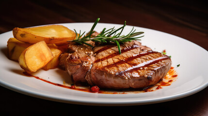 grilled steak with vegetables