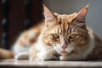 lying down cat. Generative AI