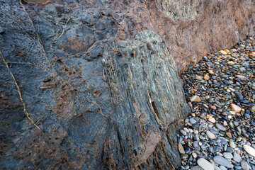 Geological footprints in Pena Horadada, west of Fuerteventura Island