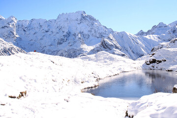 Lauzon Lake in Chapelle en Valgaudemar in the french alps