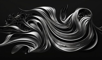  a black and white photo of a wave of liquid on a black background, with a black background and a black background with white lines.  generative ai