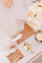 wedding rings on the table