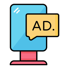 Advertisement Line Color Icon