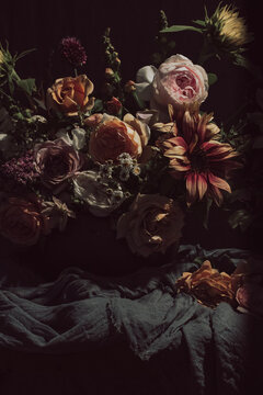 moody floral still life 