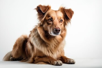solitary canine on a white background. Generative AI
