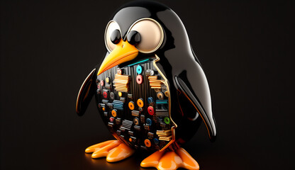 The Companion of Geeks: The Linux Penguin, MY LOVE! - obrazy, fototapety, plakaty