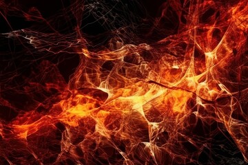 Fototapeta premium Abstract Explosions of Fire and Lightning, Neuro Links Style: A Stock Illustration Generated by AI