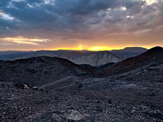 sunset in the mountains