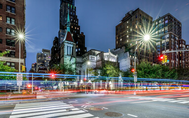 Park Ave, New York City at night