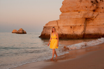 woman walking on the beach