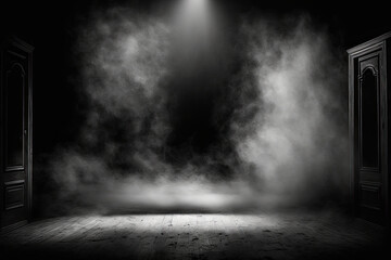 Fototapeta na wymiar Empty dark background with smoke or fog on the floor.. ,generative artificial intelligence