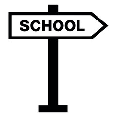 School direction sign.  Vector icon.