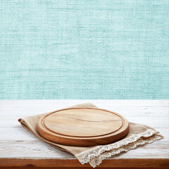 Take your pizza promotion to the next level with our round cutting board on napkin, mockup