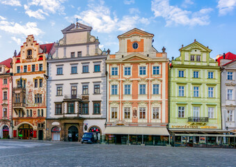 Colorful houses on Old Town square, Prague, Czech Republic