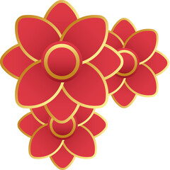 Lunar New Year Flower 3D Gradient