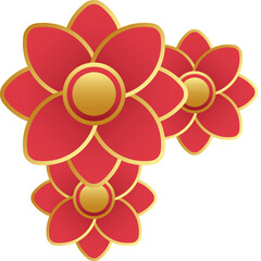 Lunar New Year Flower 3D Gradient