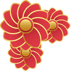 Lunar New Year Flower 3D Gradient