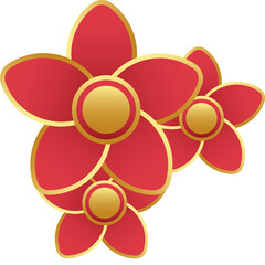 Lunar New Year Flower 3D Gradient