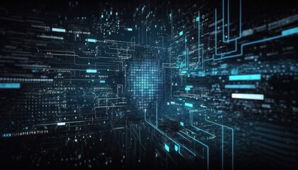 Technology or tech data, network internet connect concept abstract background generative ai