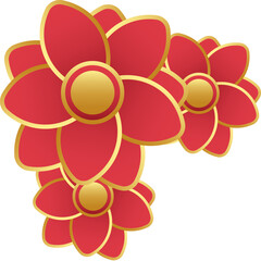 Lunar New Year Flower 3D Gradient