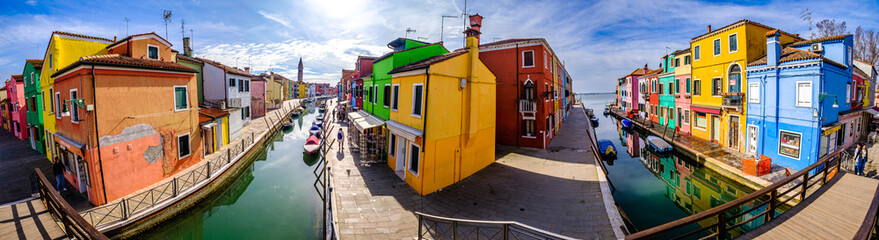 famous colorful facades in Burano - Italy