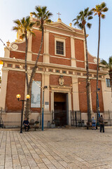 Fototapeta na wymiar igreja de Sao Pedro em Old Jafa, porto de Jafa, Israel, Turismo, viagem, igreja catolica