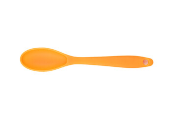 Pastry silicone tools, spoon over white background. Close-up