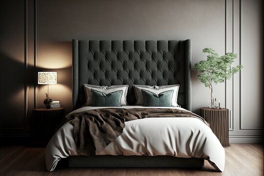 Sophisticated and Minimalistic Bedroom Interior with Luxurious Touches