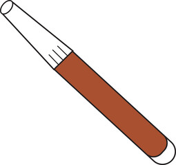 Marker pencil or regular burnt sienna