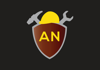 letter a-z text added by construction shape design