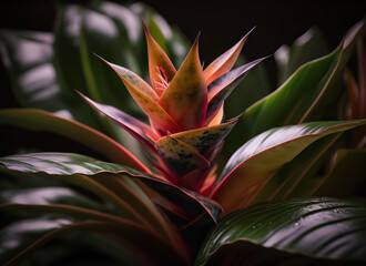 Fototapeta premium imperial bromeliad flower Generative AI