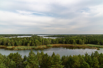 Beautiful landscape of nature. Winding rivers and lakes Sentenfberg. Germany.