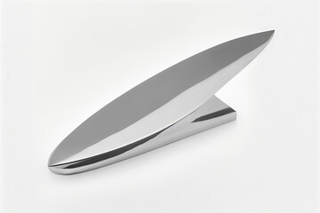  Steel metal table knife isolated over white background ,generative artificial intelligence