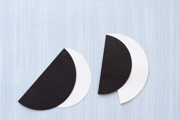 overlapping half circles on scrapbook paper with pattern