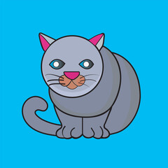 Free vector cute cat sitting cartoon vector icon illustration animal nature icon concept isolated 