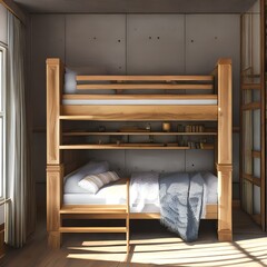 A room with bunk beds and a desk2, Generative AI