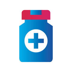 png image icon of a jar with capsules on transparent background