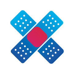 png image of blue band-aid icon with transparent background