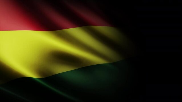 Bolivia Waving Flag. Seamless loop animation closeup waving. 