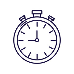 png image of stopwatch icon in lines with transparent background