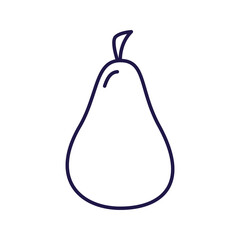 png image of a pear icon in lines with a transparent background