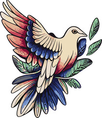 Vector image of dove of peace..