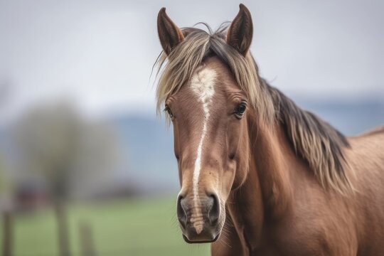 a picture of a horse on a farm. Generative AI