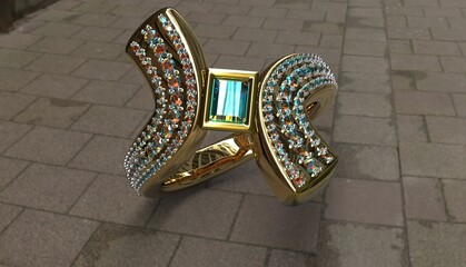 gold ring white jewelry