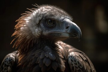 Fototapeta premium Vulture in the Prague Zoo. bird of prey in captivity. Generative AI