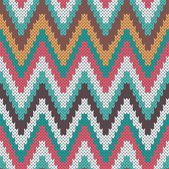 Chevron colorful jacquard knitted seamless pattern. Vector illustration